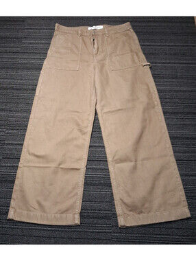 Bootlegger Mens 32x31 Brown Canvas Carpenter Pants Wide Leg Utility Workwear